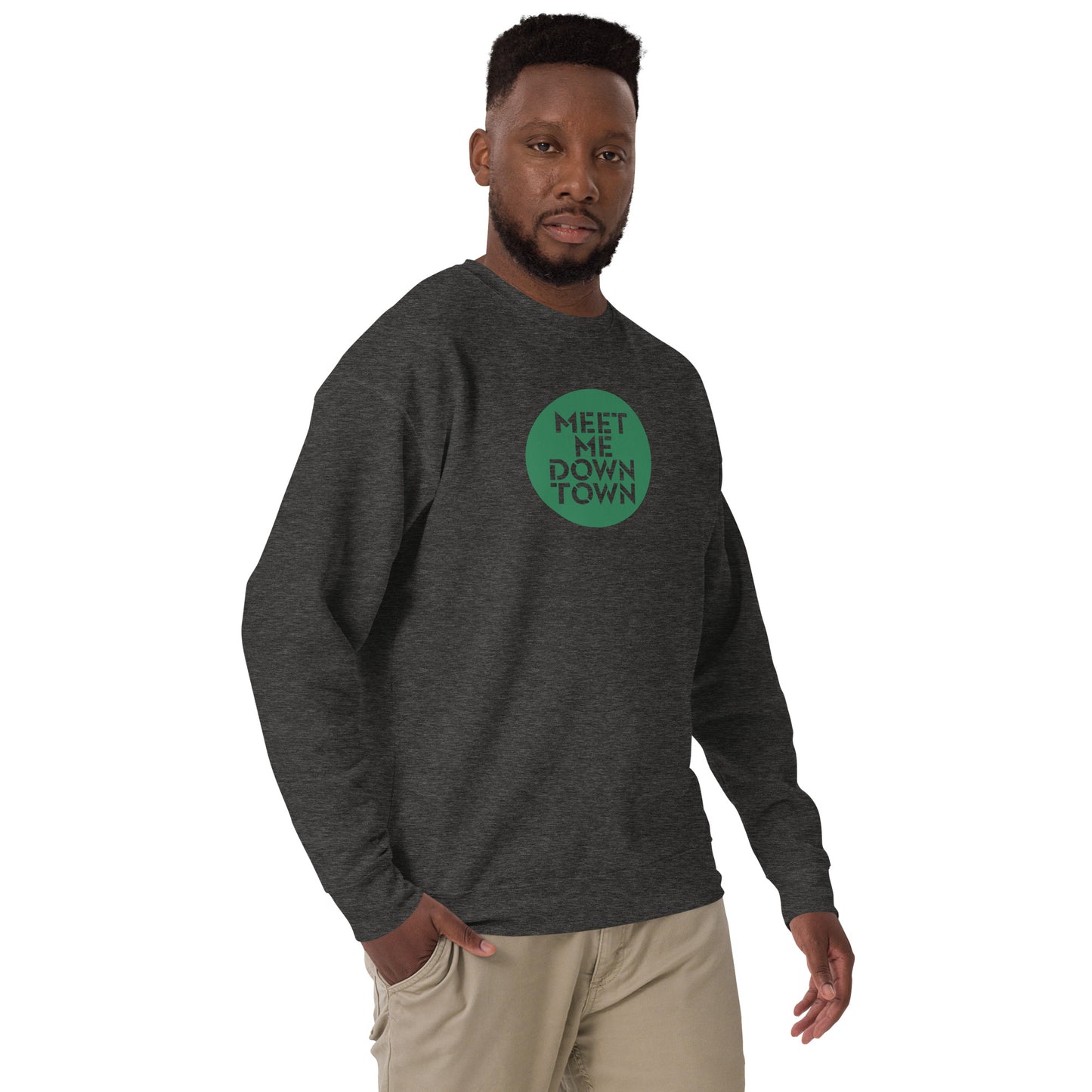 "Meet Me Downtown" Green Unisex Premium Sweatshirt