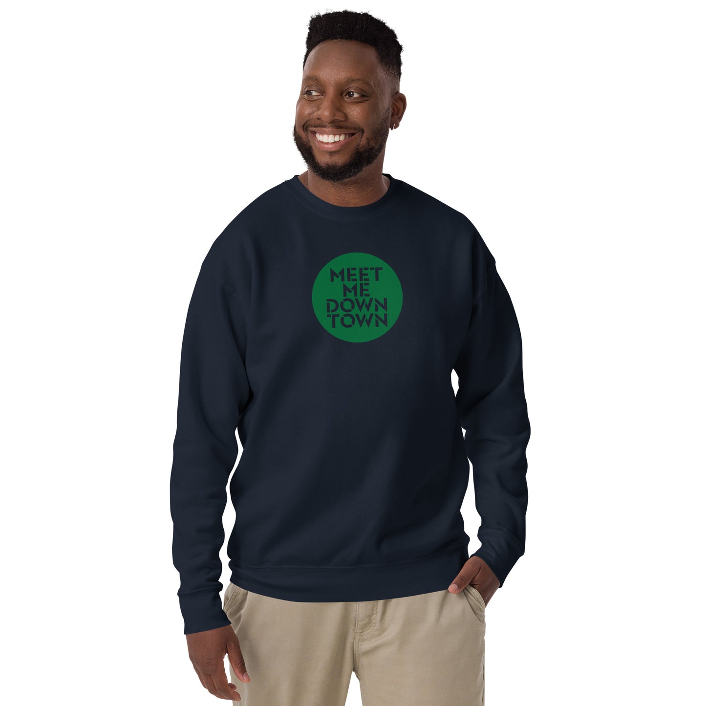 "Meet Me Downtown" Green Unisex Premium Sweatshirt