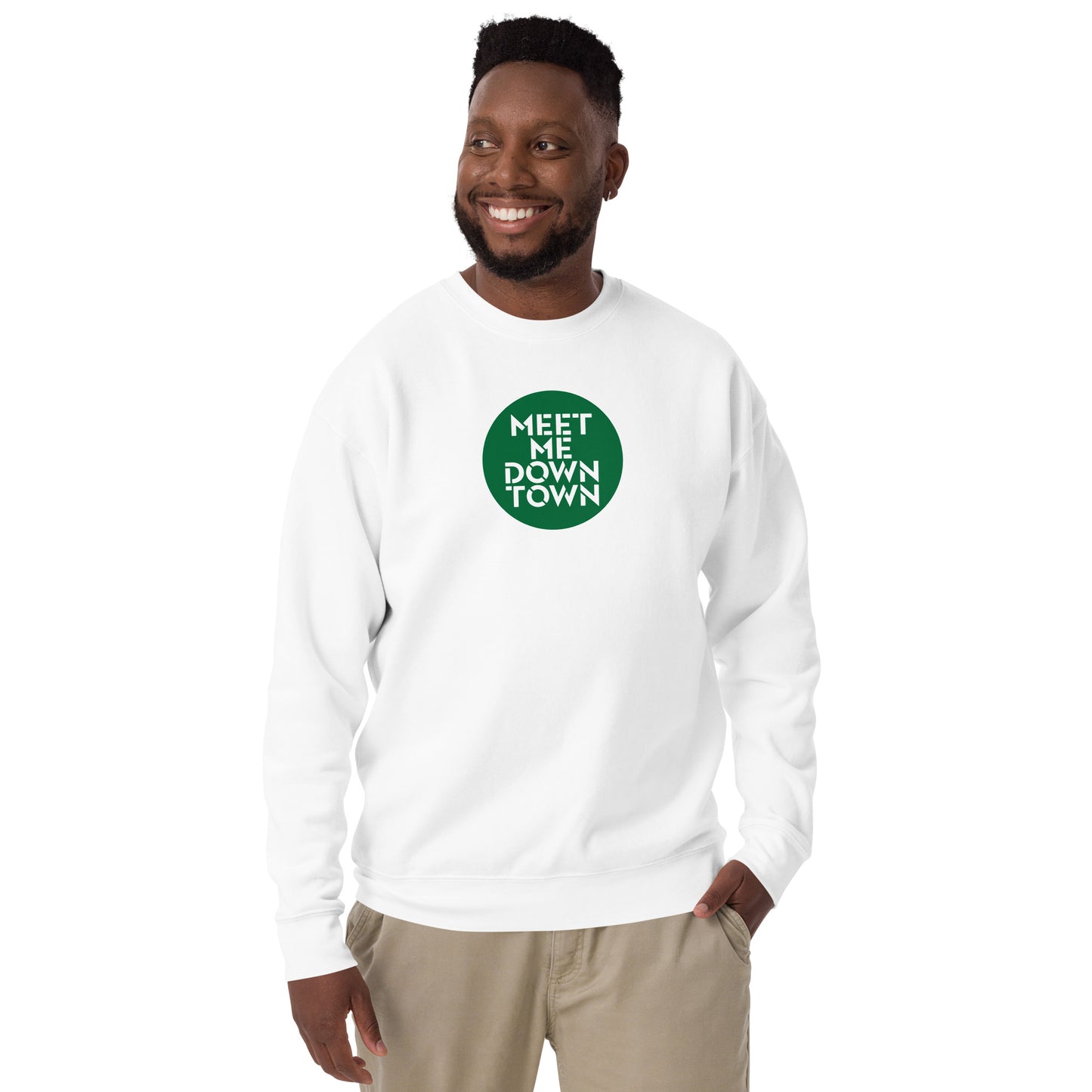 "Meet Me Downtown" Green Unisex Premium Sweatshirt