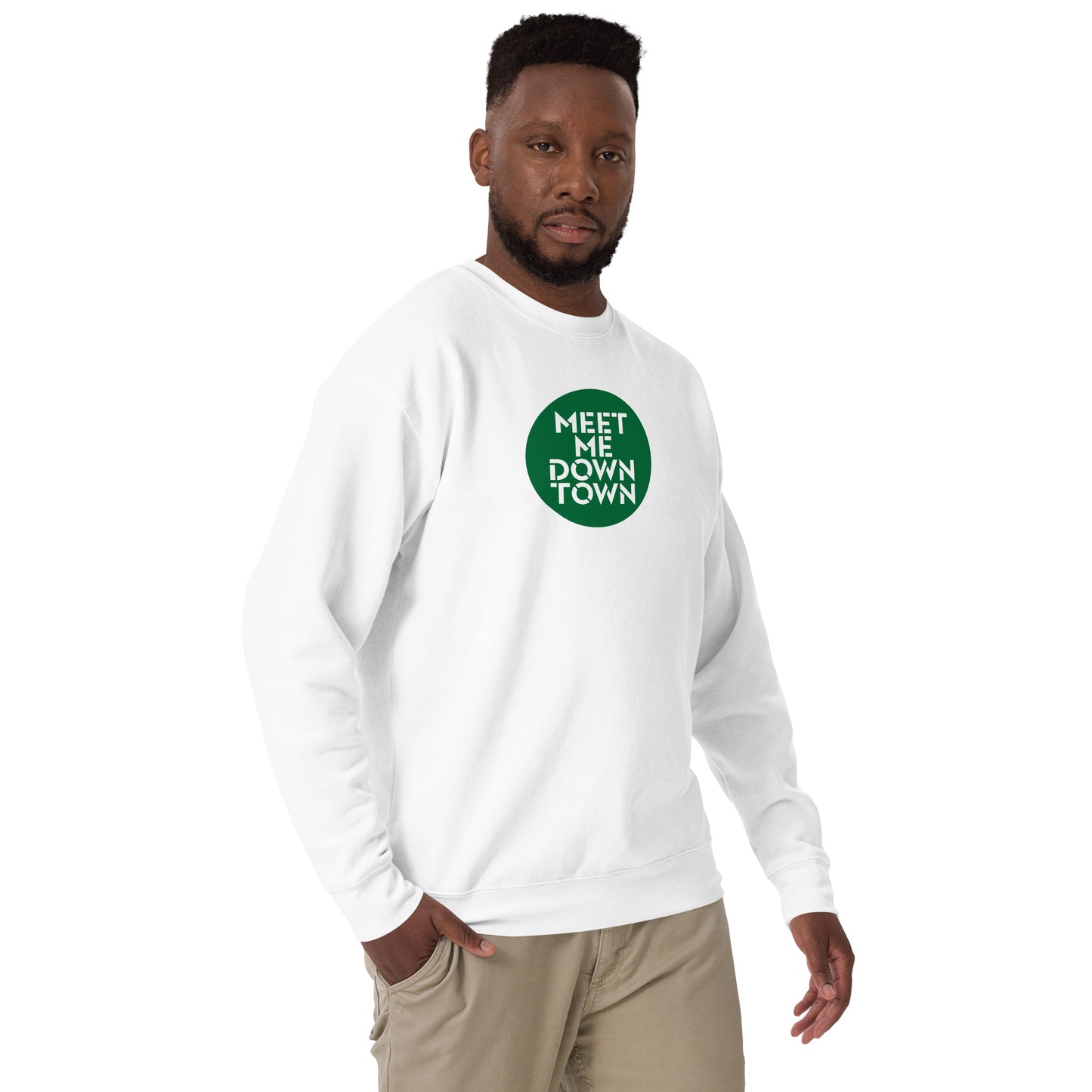"Meet Me Downtown" Green Unisex Premium Sweatshirt