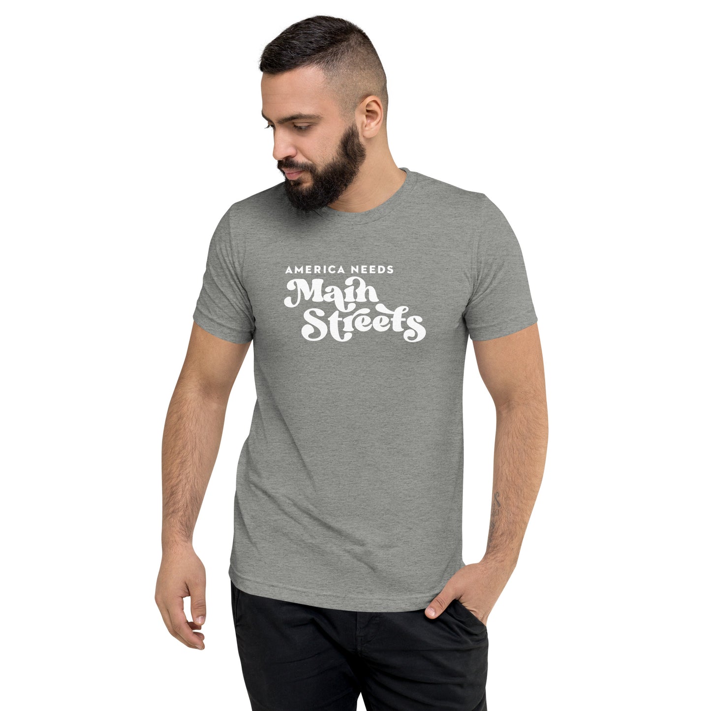 "America Needs Main Streets" Unisex Short Sleeve T-shirt