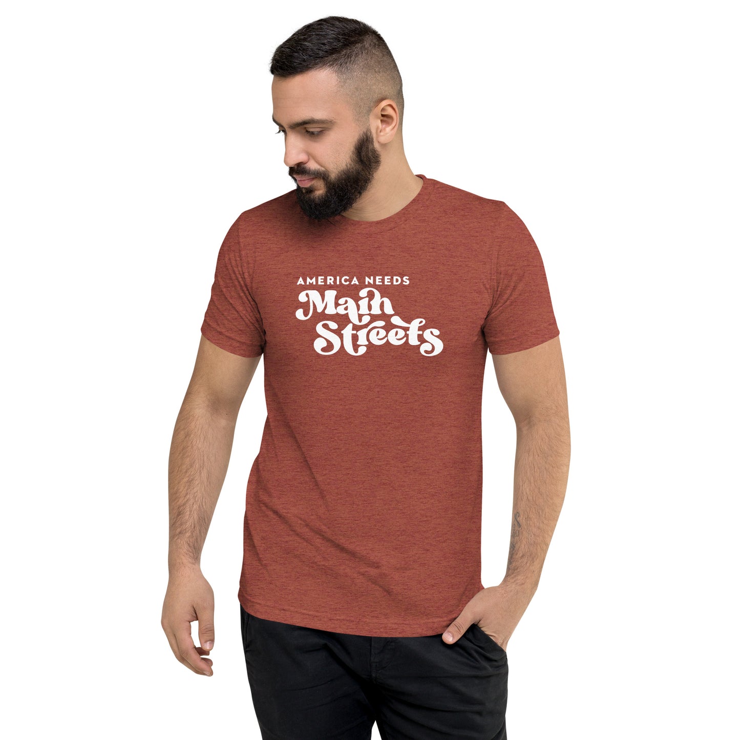 "America Needs Main Streets" Unisex Short Sleeve T-shirt