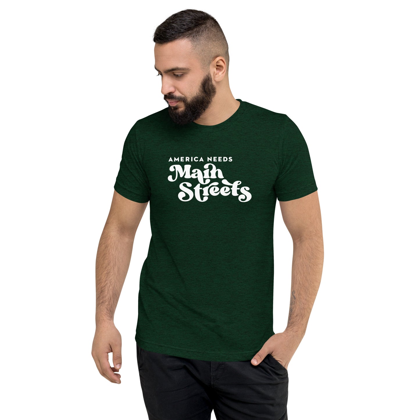 "America Needs Main Streets" Unisex Short Sleeve T-shirt