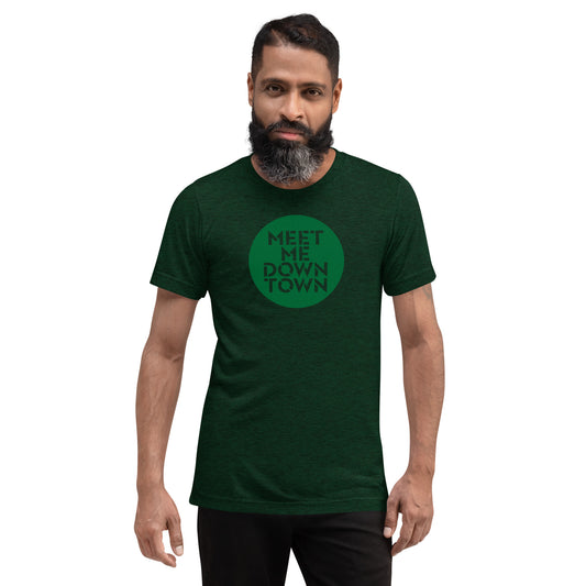 "Meet Me Downtown" Green Unisex Short Sleeve T-shirt