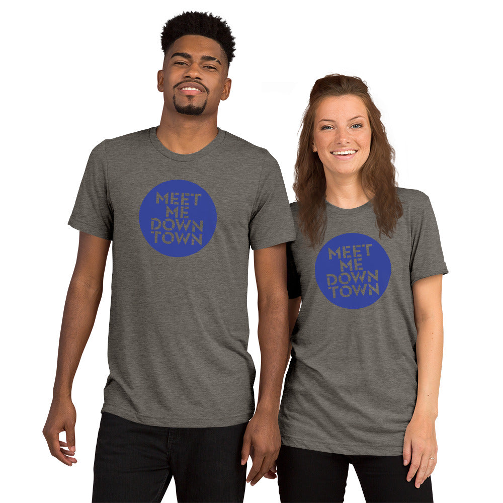 "Meet Me Downtown" Blue Unisex Short Sleeve T-shirt
