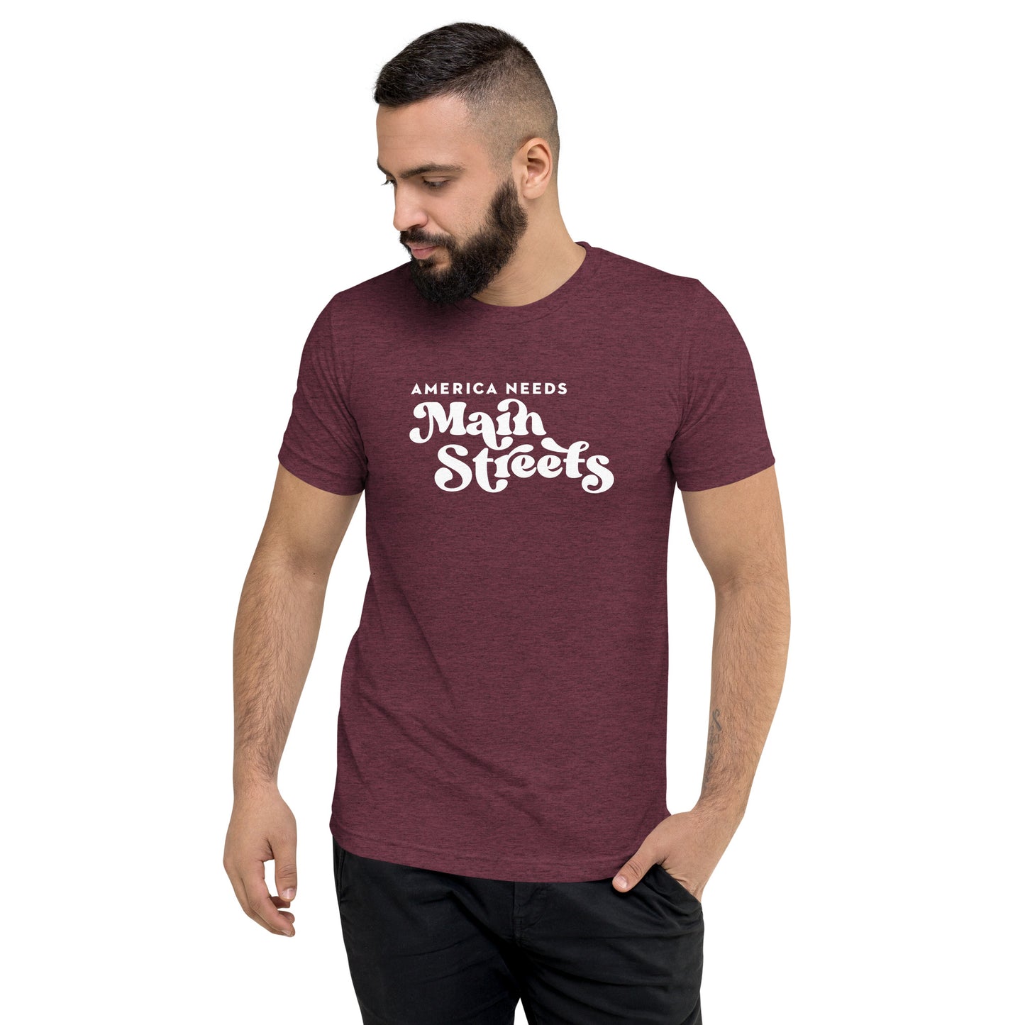 "America Needs Main Streets" Unisex Short Sleeve T-shirt