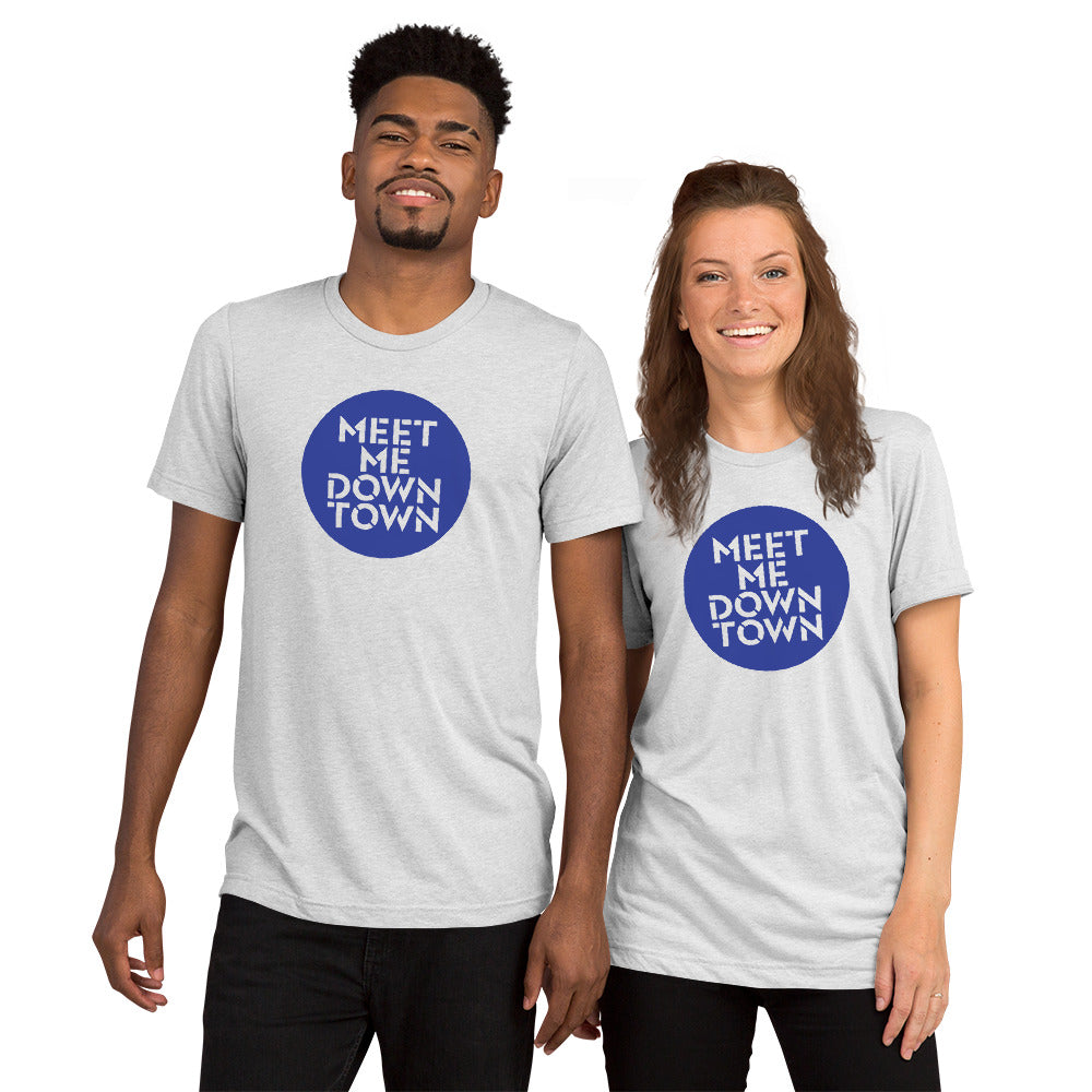 "Meet Me Downtown" Blue Unisex Short Sleeve T-shirt