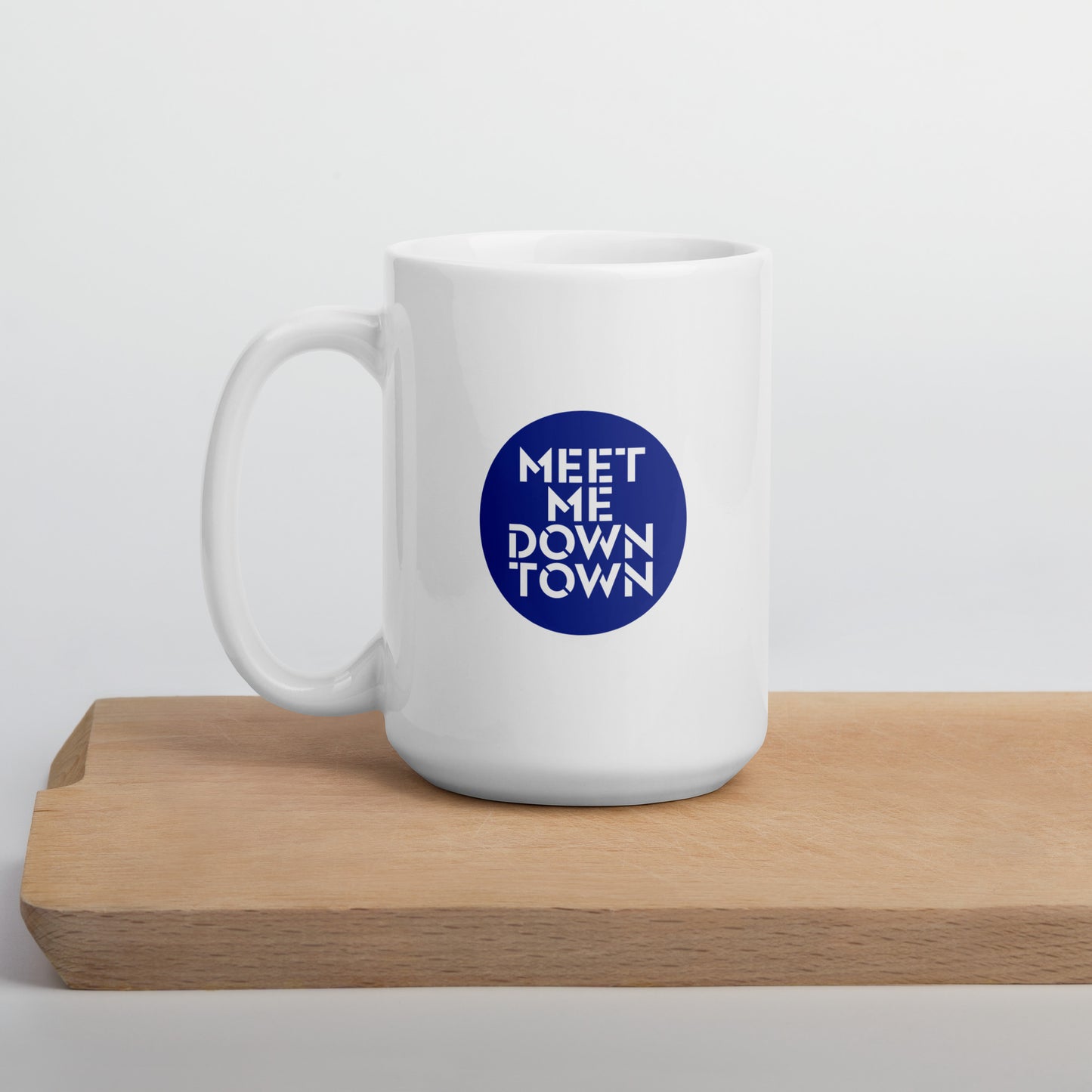 "Meet Me Downtown" White Glossy Mug