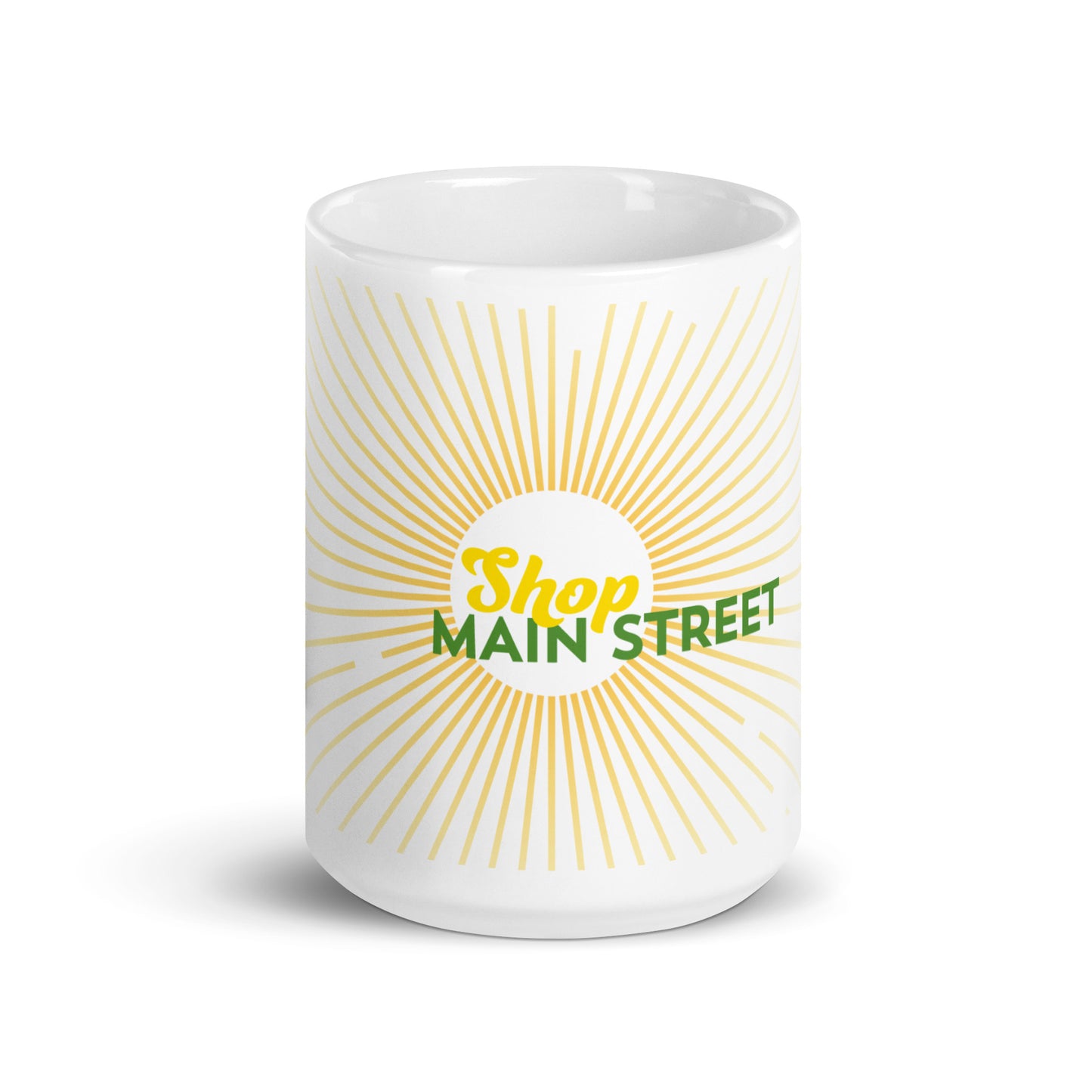 "Shop Main Street" White & Yellow Glossy Mug