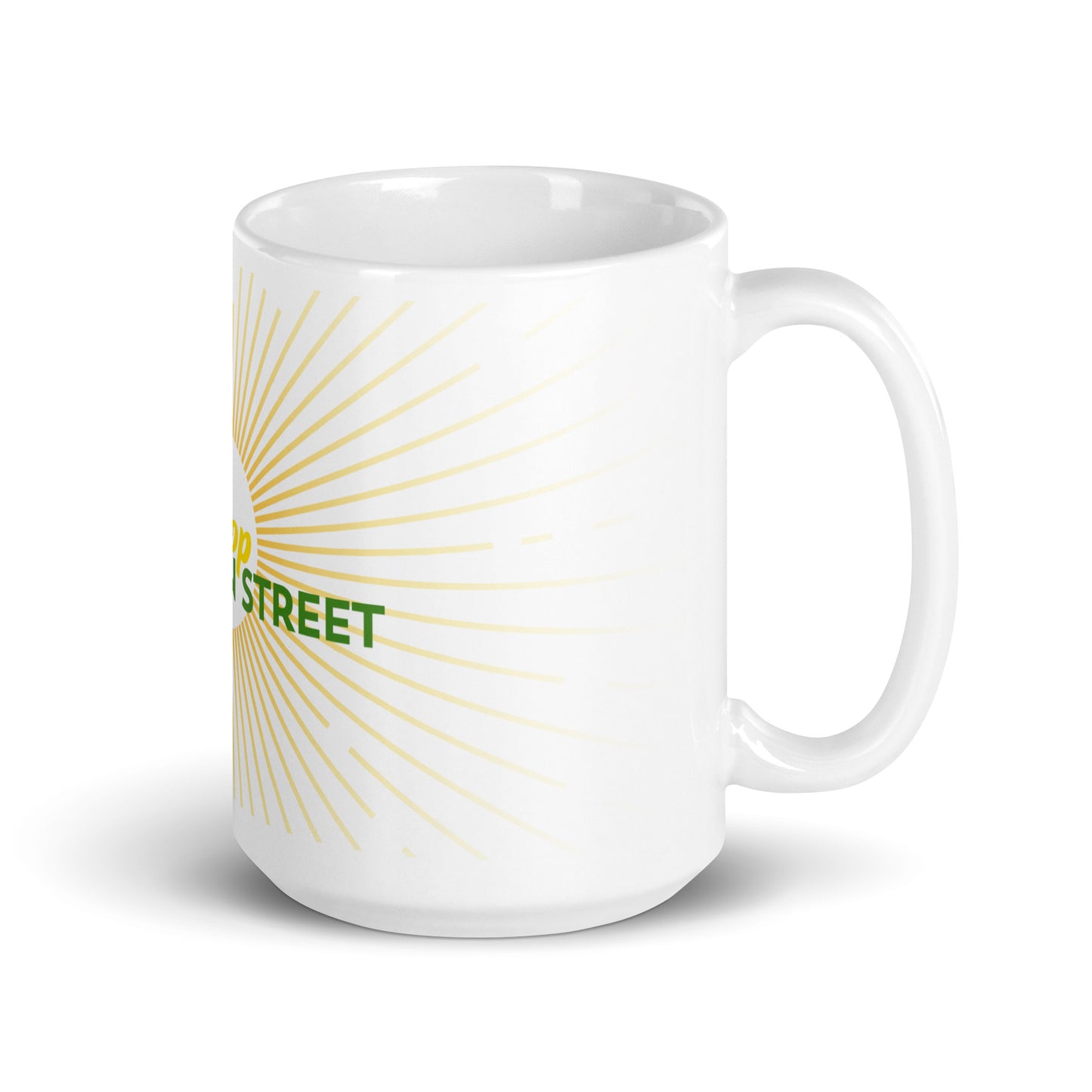 "Shop Main Street" White & Yellow Glossy Mug