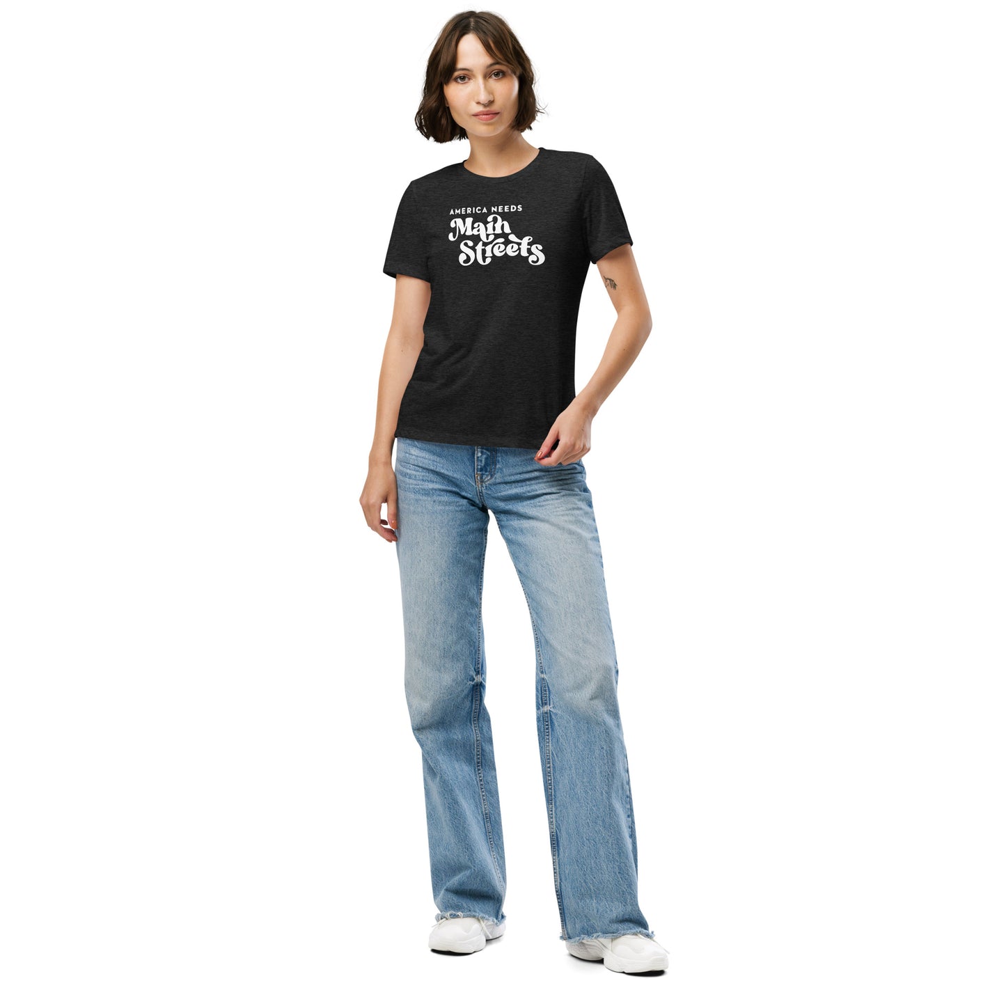 "America Needs Main Streets" Women’s Relaxed Tri-blend T-shirt