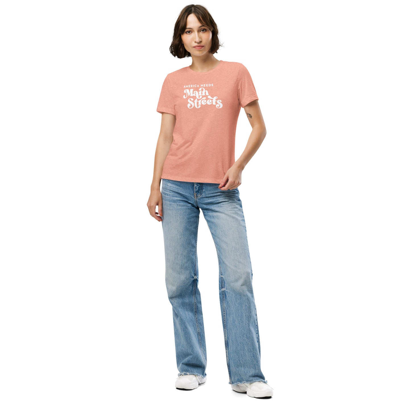 "America Needs Main Streets" Women’s Relaxed Tri-blend T-shirt