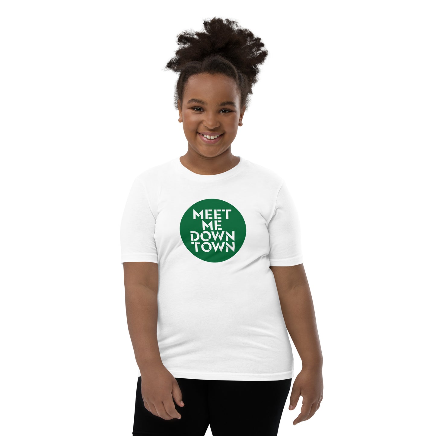 "Meet Me Downtown" Green Youth Short Sleeve T-Shirt