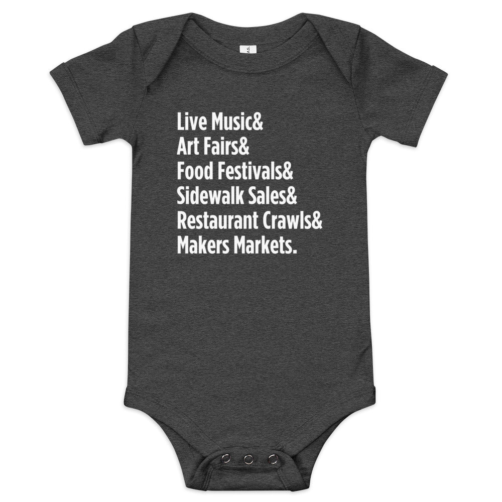 "Only on Main Street" (Events) Baby Short Sleeve Onesie