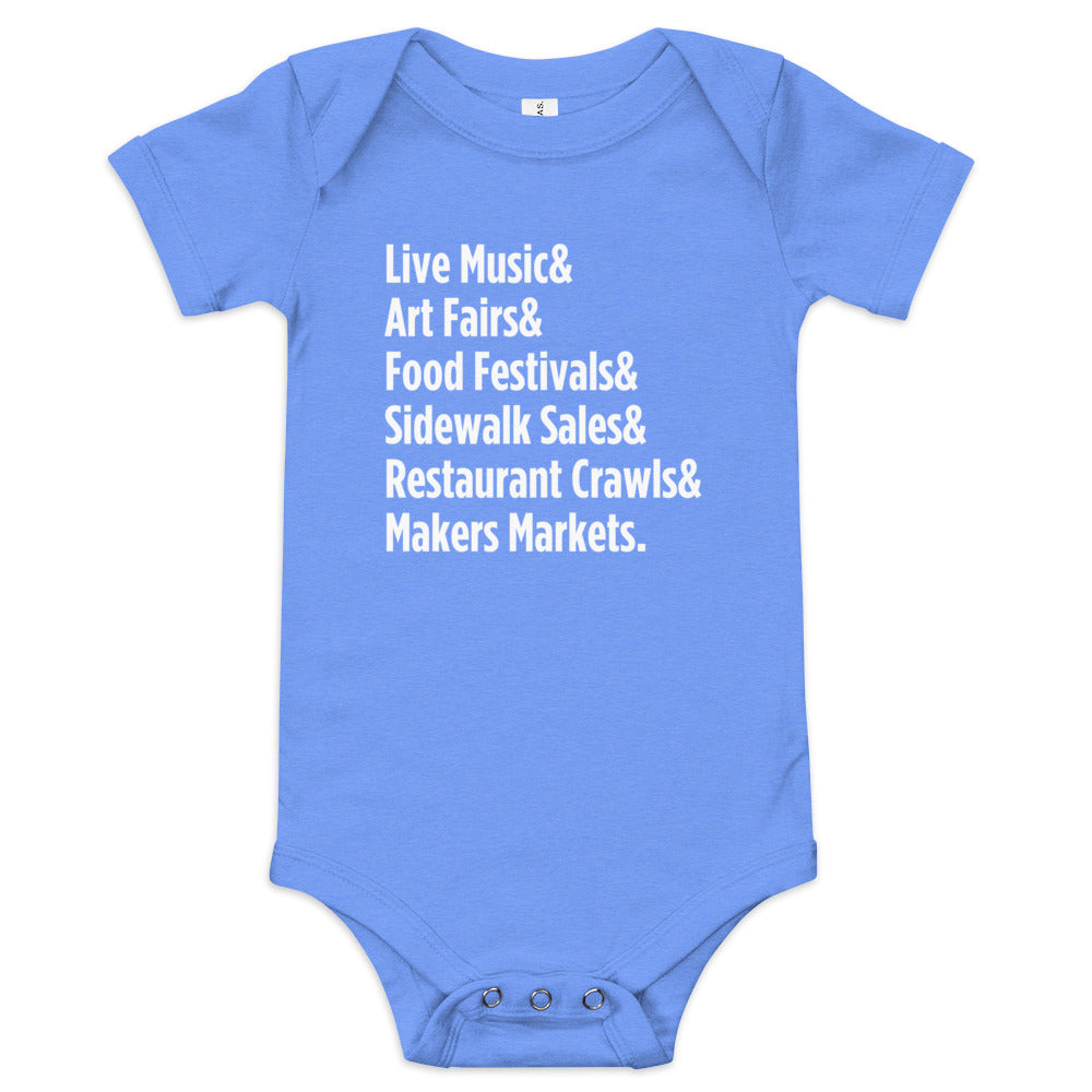 "Only on Main Street" (Events) Baby Short Sleeve Onesie