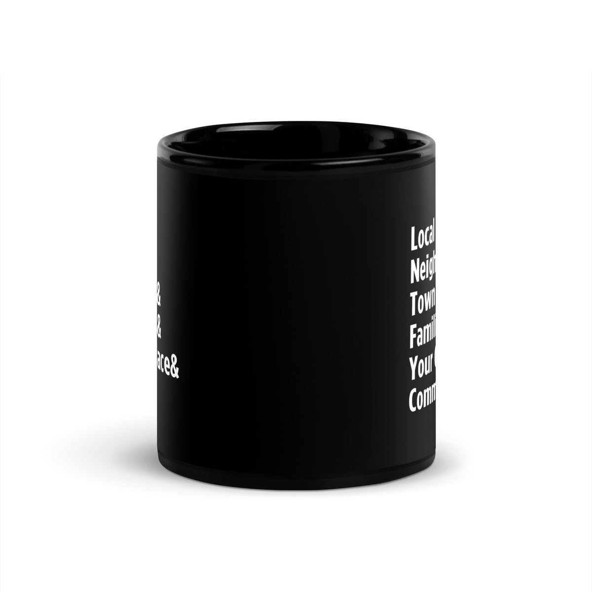 "Only on Main Street" (Community) Black Glossy Mug