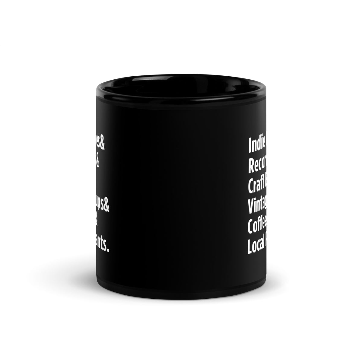 "Only on Main Street" (Small Businesses) Black Glossy Mug