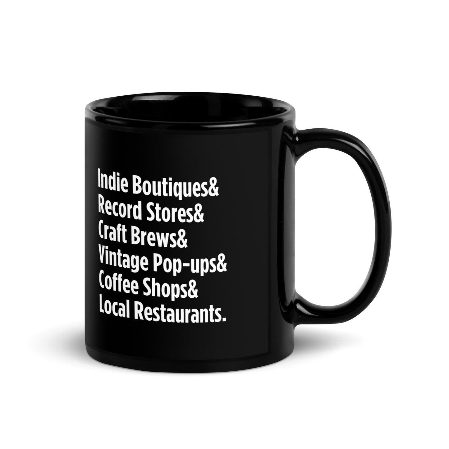 "Only on Main Street" (Small Businesses) Black Glossy Mug