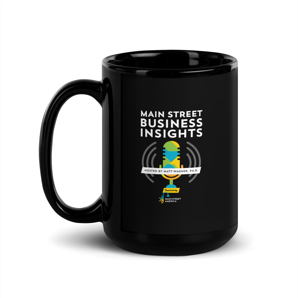 Main Street Business Insights Black Glossy Mug