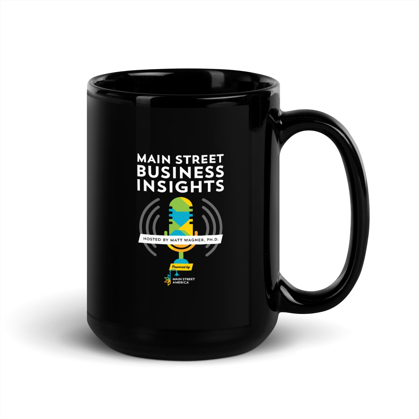 Main Street Business Insights Black Glossy Mug