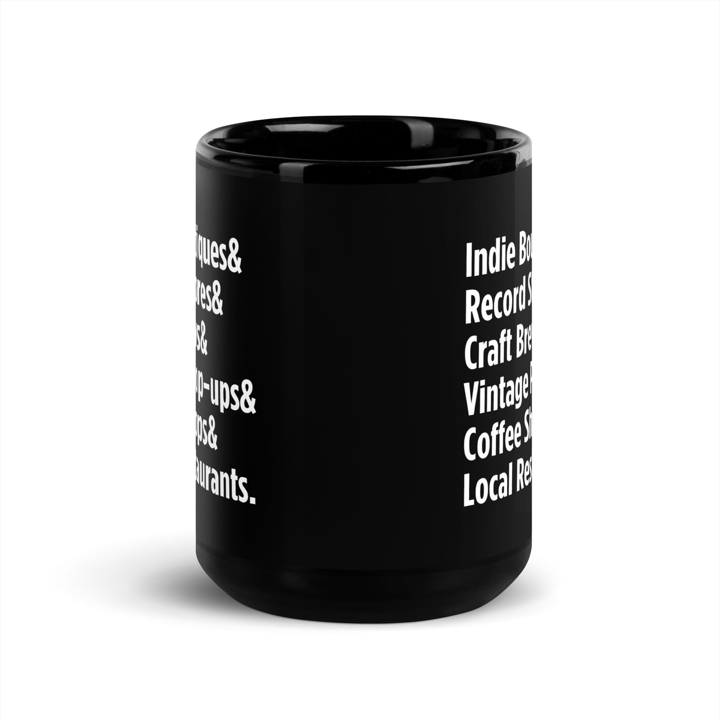 "Only on Main Street" (Small Businesses) Black Glossy Mug