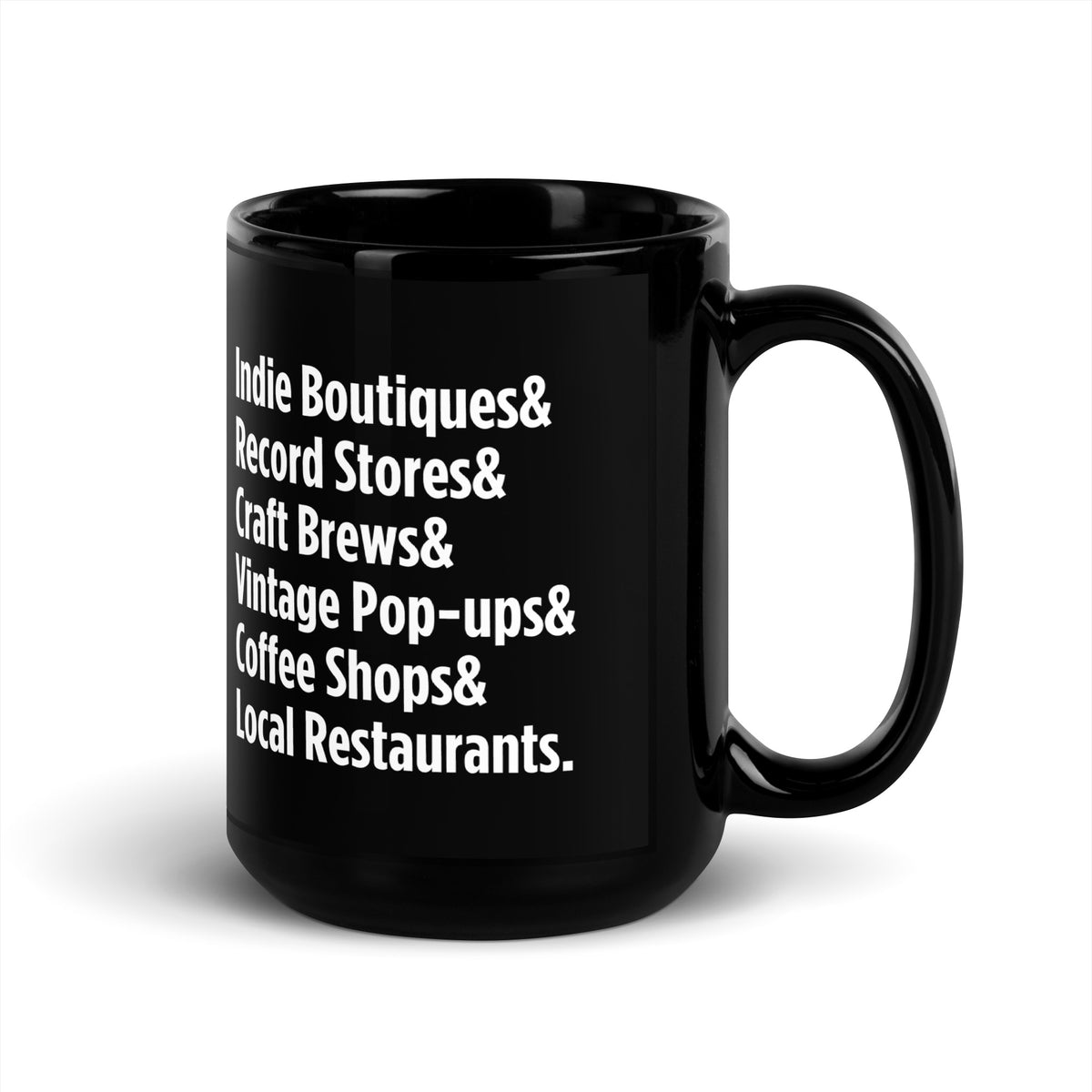 "Only on Main Street" (Small Businesses) Black Glossy Mug