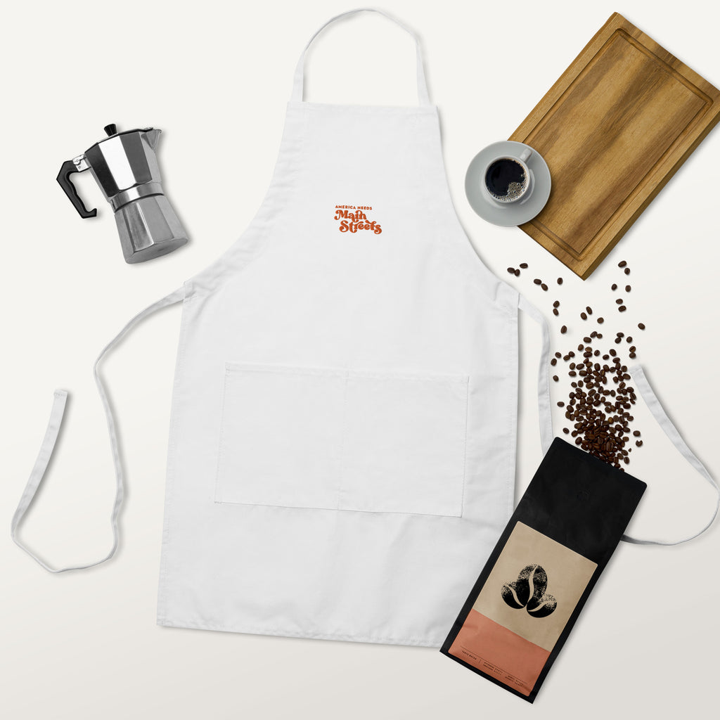 "America Needs Main Streets" (Orange) Embroidered Apron