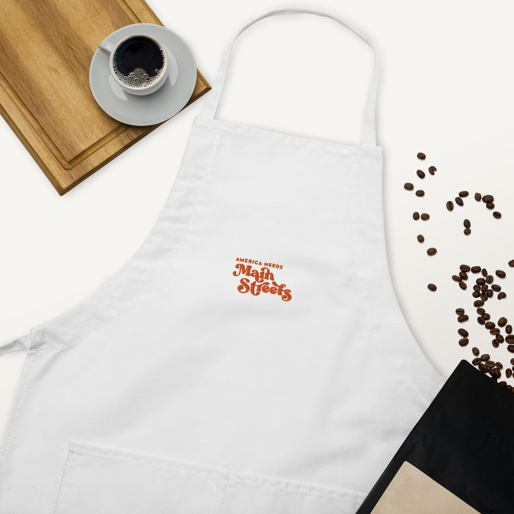 "America Needs Main Streets" (Orange) Embroidered Apron