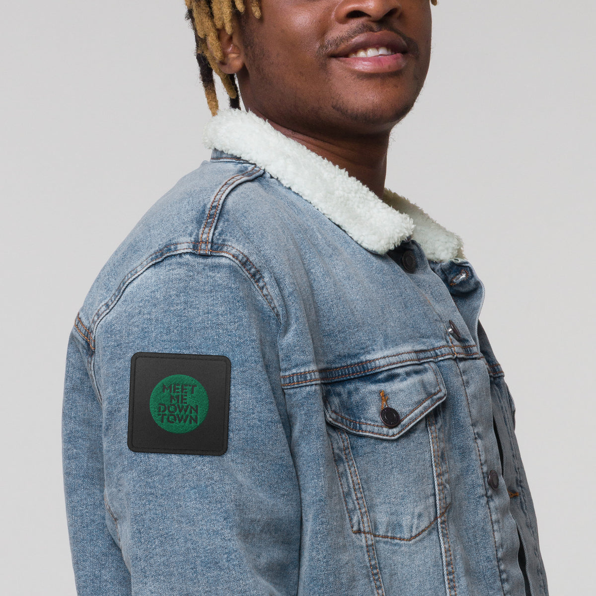 "Meet Me Downtown" (Green) Embroidered Patches