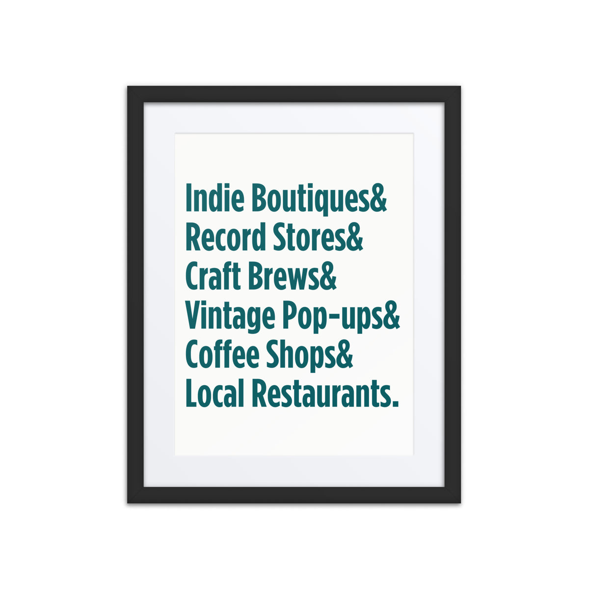 "Only on Main Street" (Local Businesses) Framed poster