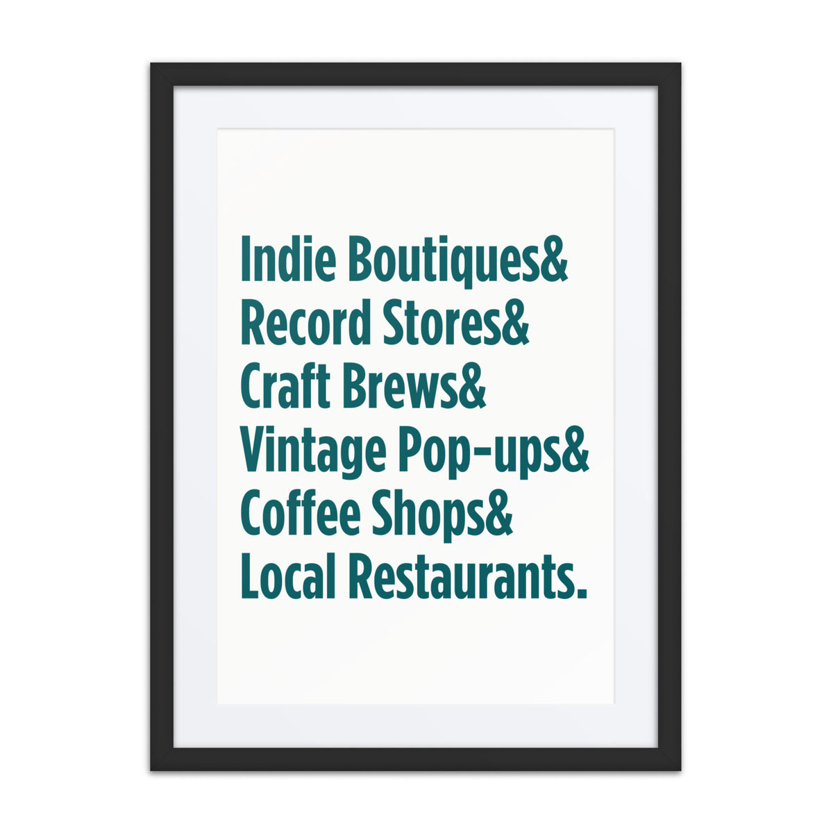 "Only on Main Street" (Local Businesses) Framed poster