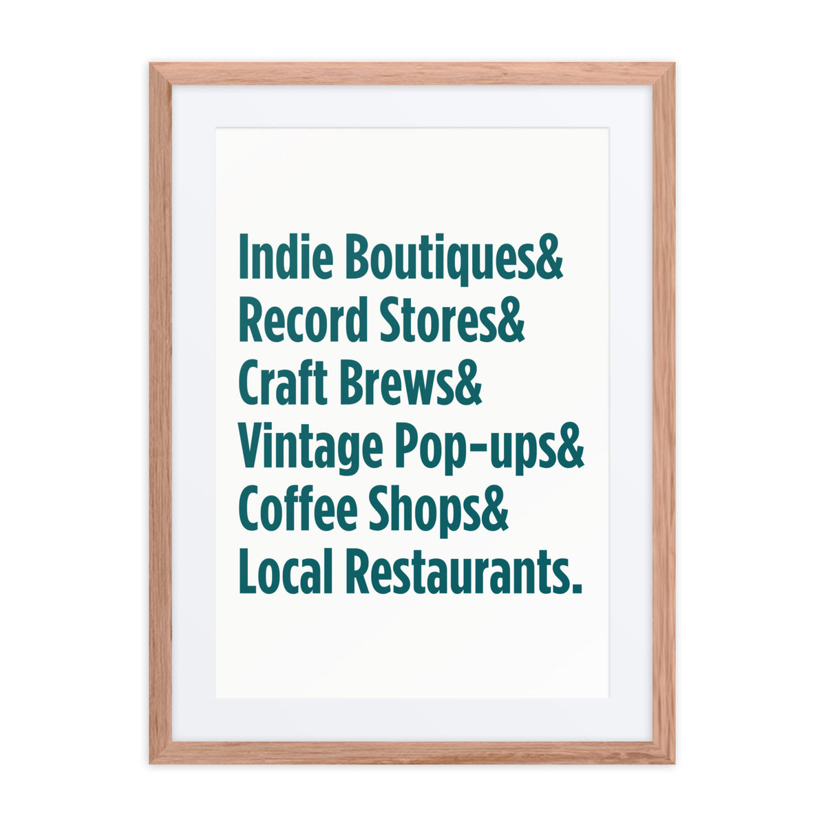 "Only on Main Street" (Local Businesses) Framed poster