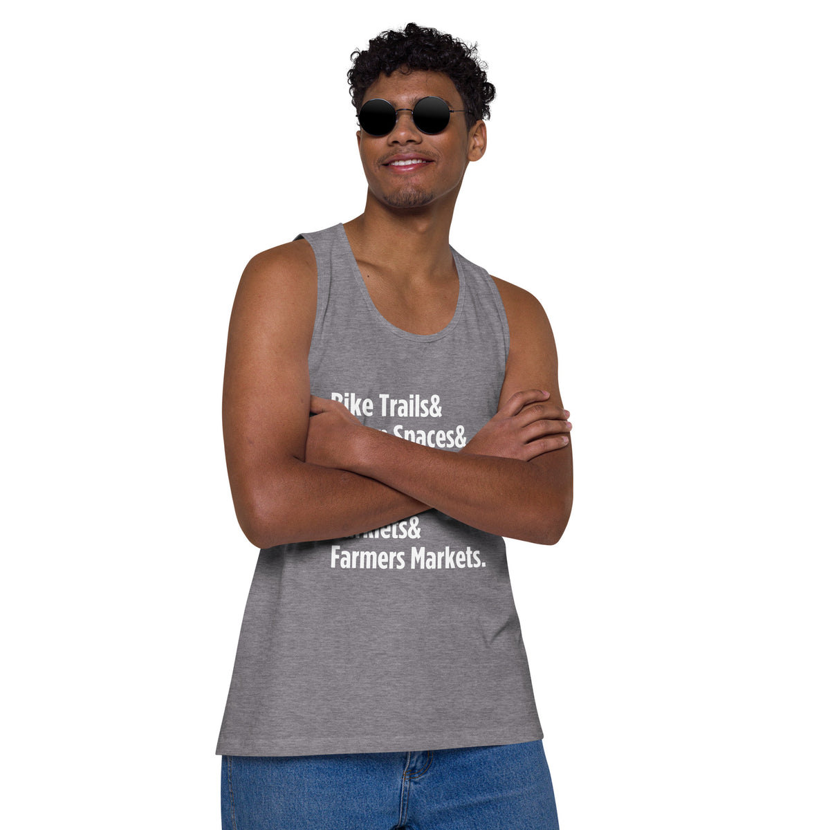 "Only on Main Street" (Greenspaces) Men’s Premium Tank Top