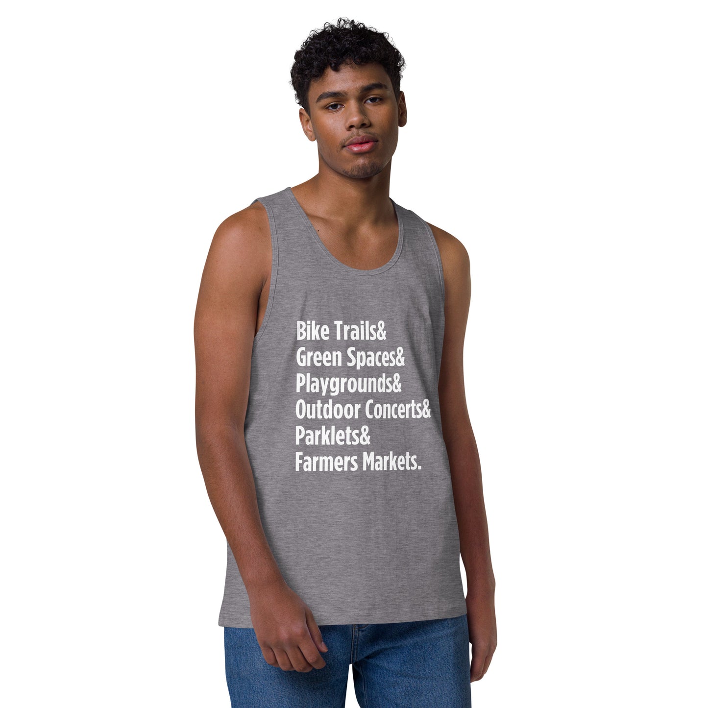 "Only on Main Street" (Greenspaces) Men’s Premium Tank Top