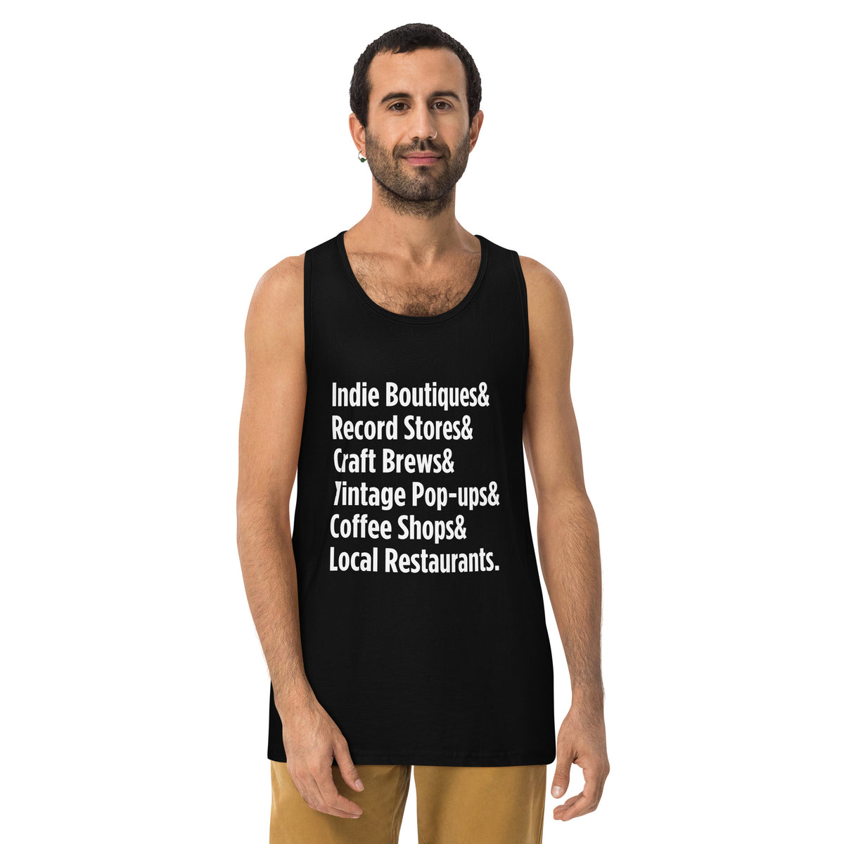 "Only on Main Street" (Local Businesses) Men’s Premium Tank Top