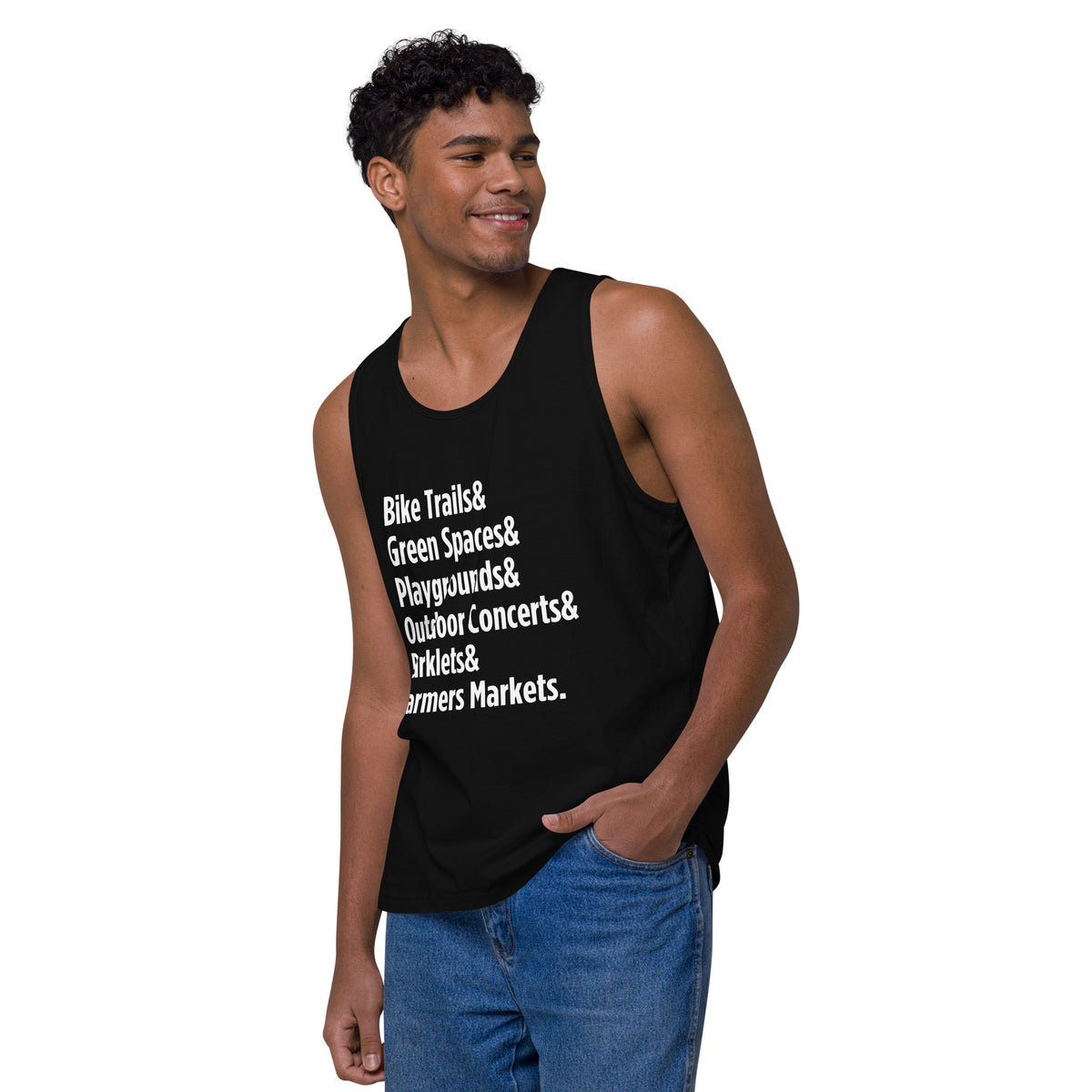 "Only on Main Street" (Greenspaces) Men’s Premium Tank Top