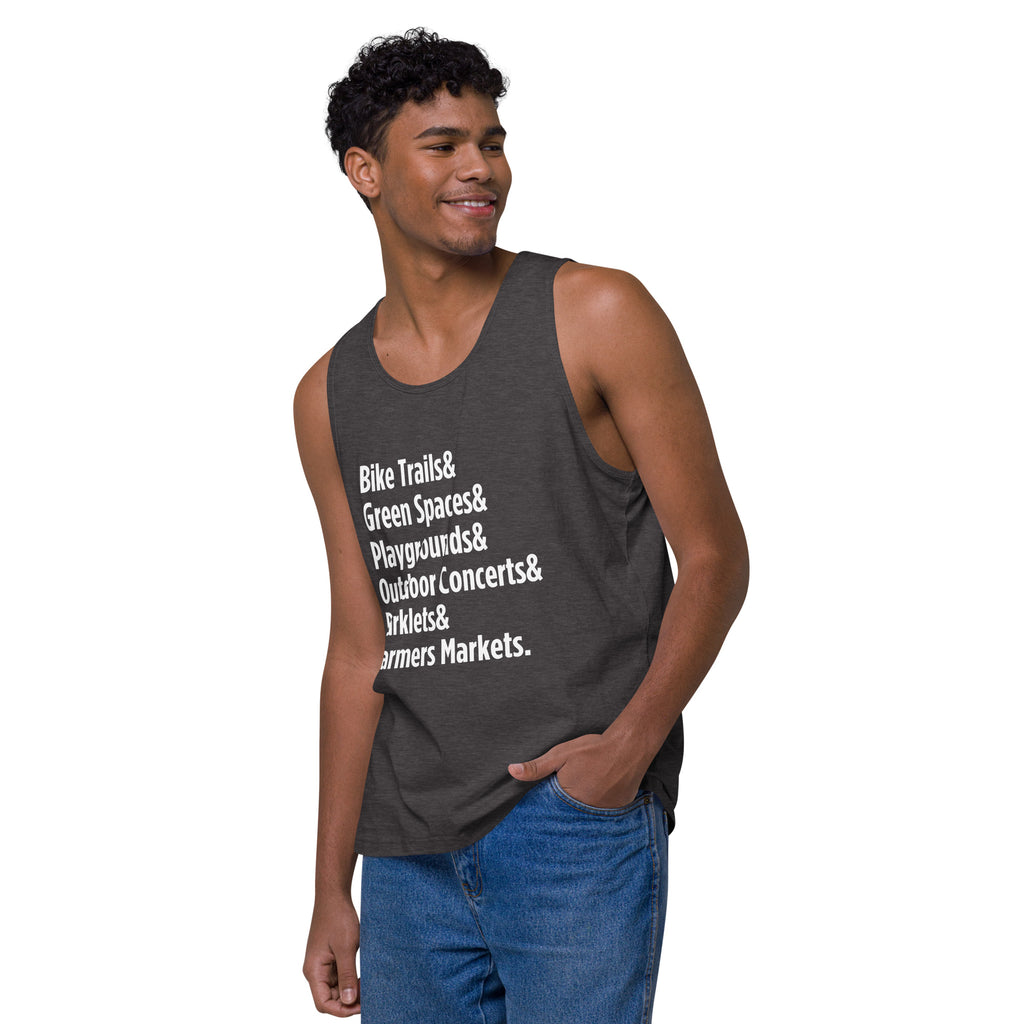 "Only on Main Street" (Greenspaces) Men’s Premium Tank Top