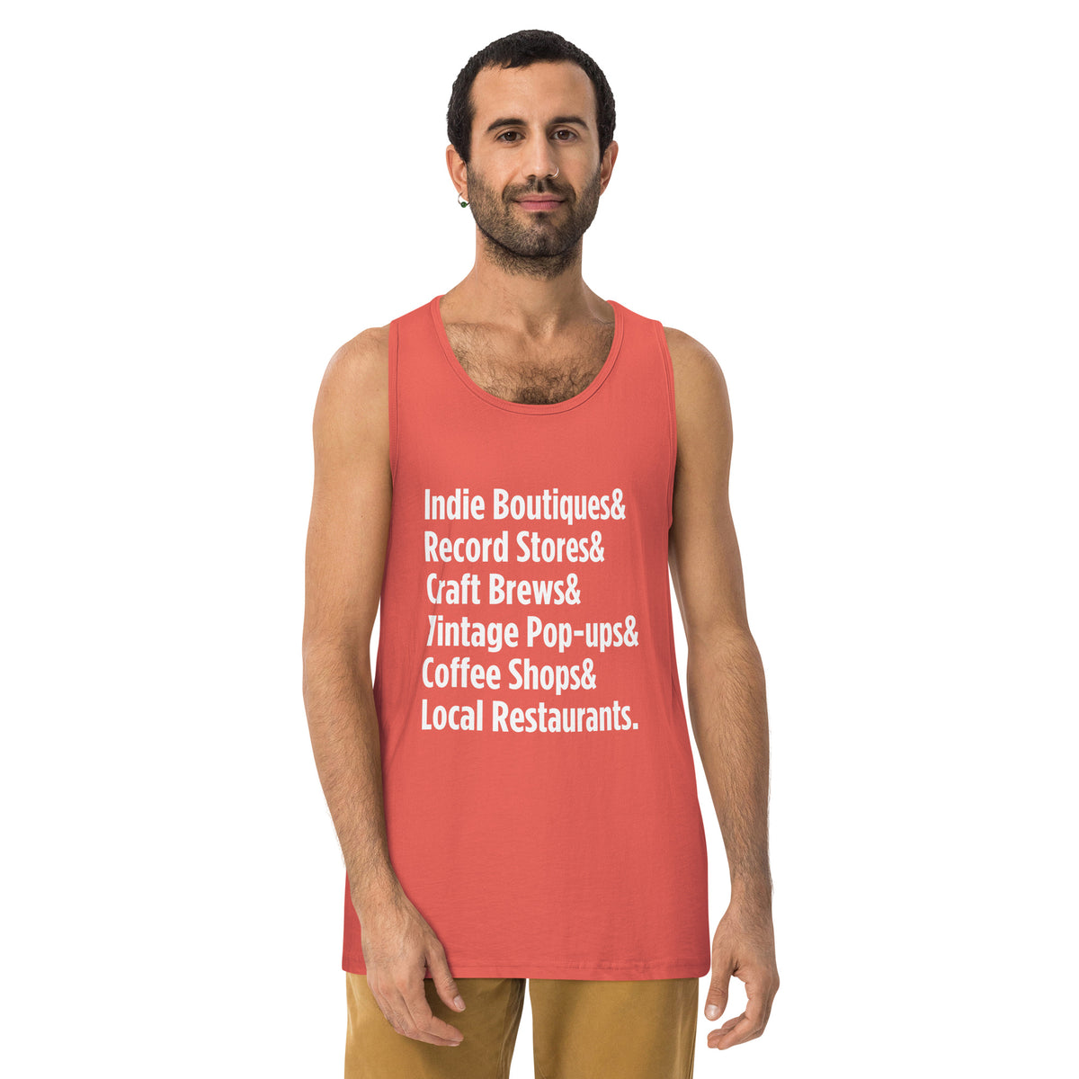 "Only on Main Street" (Local Businesses) Men’s Premium Tank Top