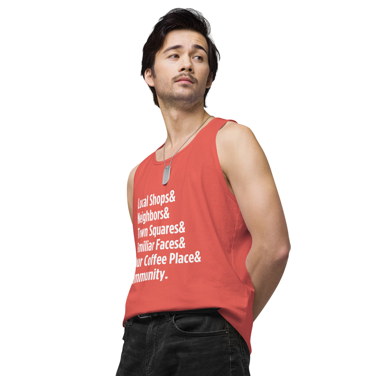 "Only on Main Street" (Community) Men’s Premium Tank Top