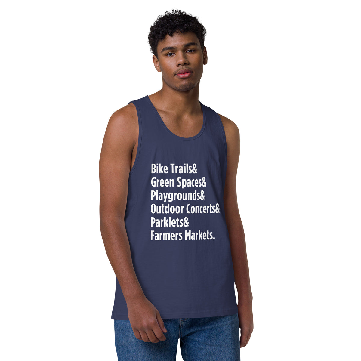 "Only on Main Street" (Greenspaces) Men’s Premium Tank Top