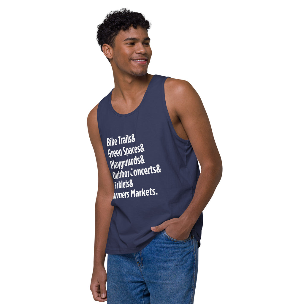 "Only on Main Street" (Greenspaces) Men’s Premium Tank Top