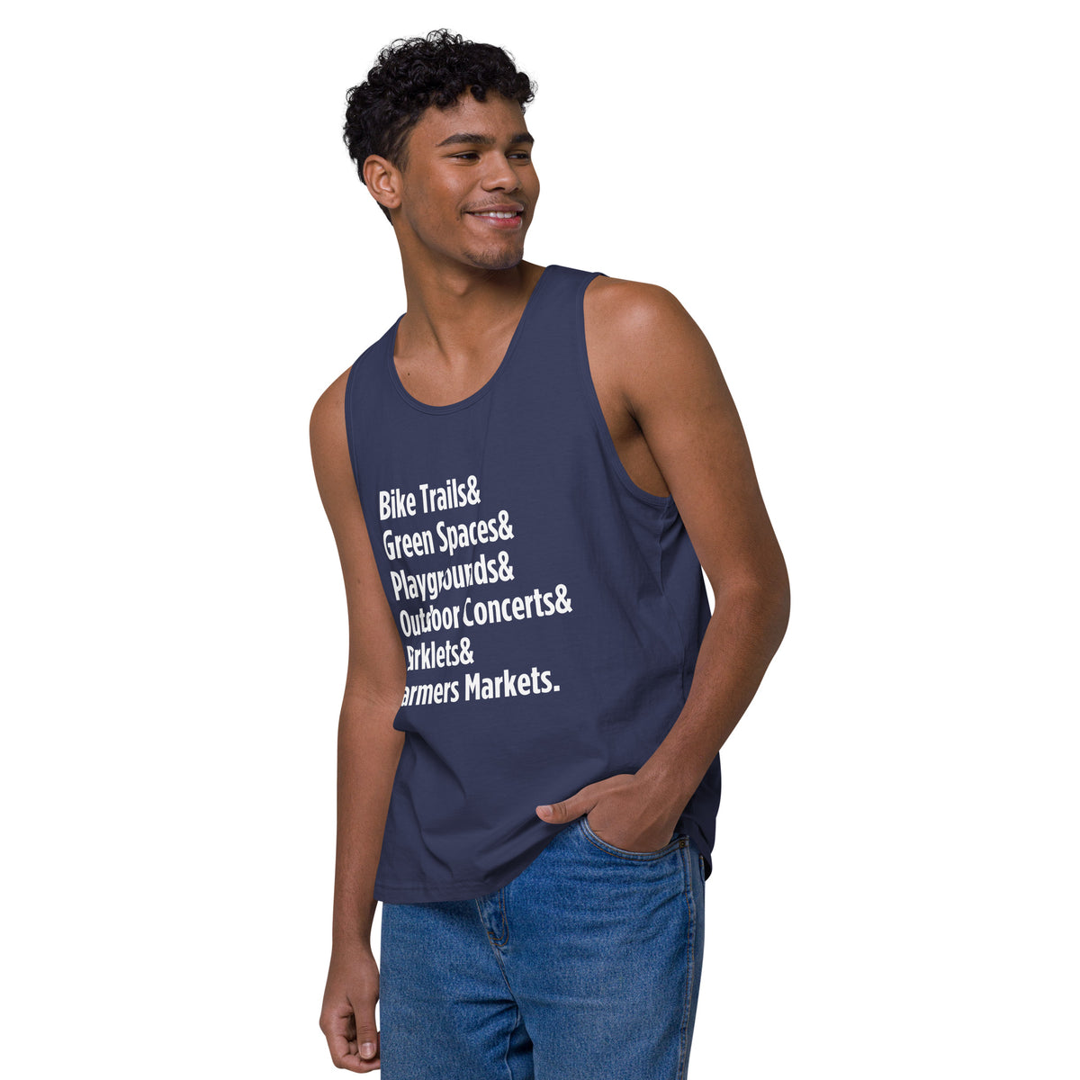 "Only on Main Street" (Greenspaces) Men’s Premium Tank Top