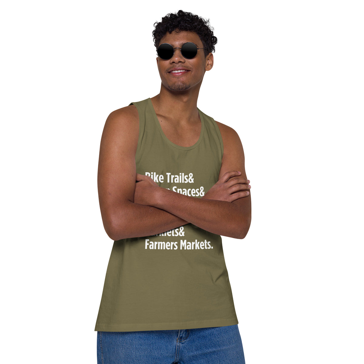 "Only on Main Street" (Greenspaces) Men’s Premium Tank Top