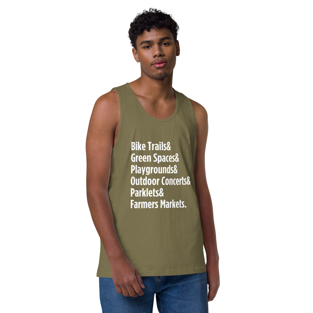 "Only on Main Street" (Greenspaces) Men’s Premium Tank Top