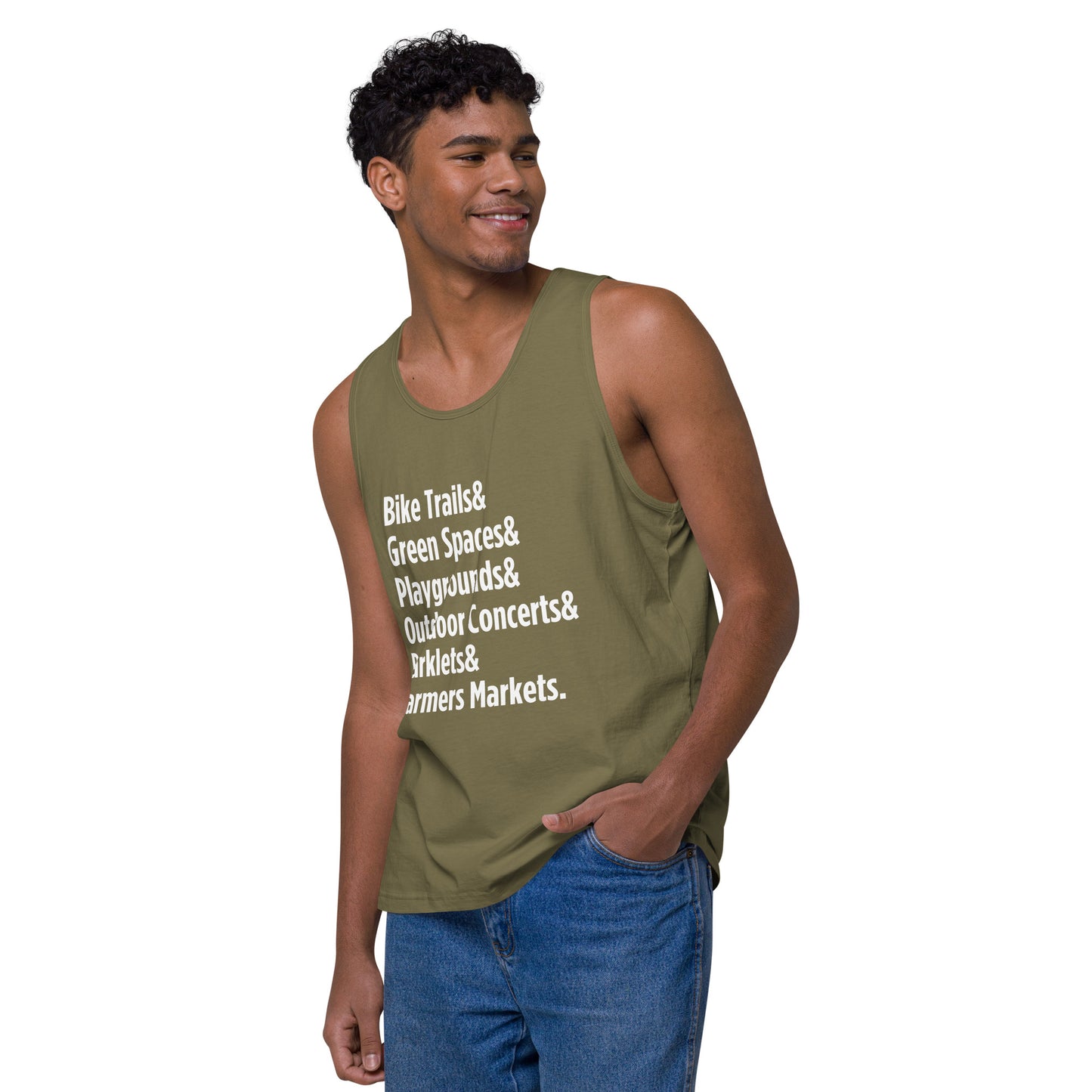 "Only on Main Street" (Greenspaces) Men’s Premium Tank Top