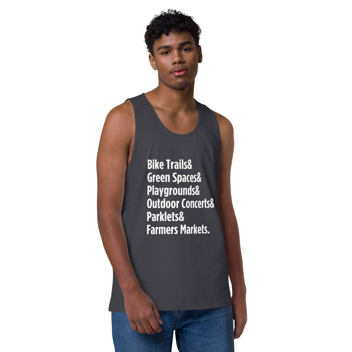 "Only on Main Street" (Greenspaces) Men’s Premium Tank Top