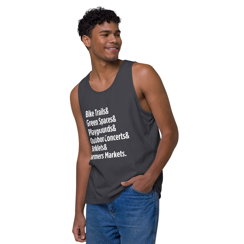 "Only on Main Street" (Greenspaces) Men’s Premium Tank Top