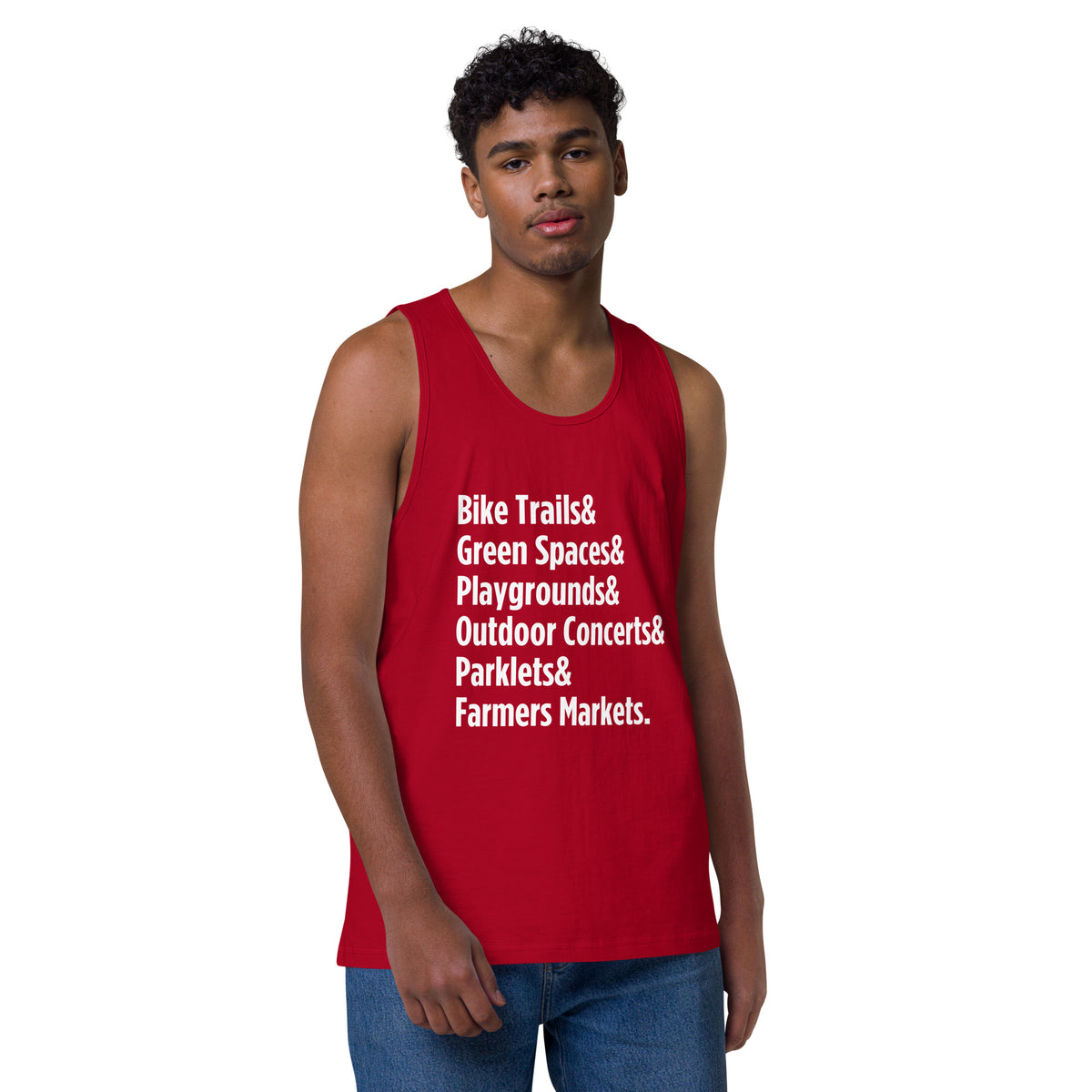 "Only on Main Street" (Greenspaces) Men’s Premium Tank Top