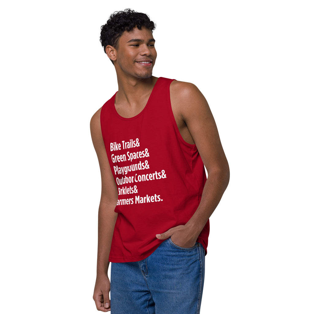 "Only on Main Street" (Greenspaces) Men’s Premium Tank Top