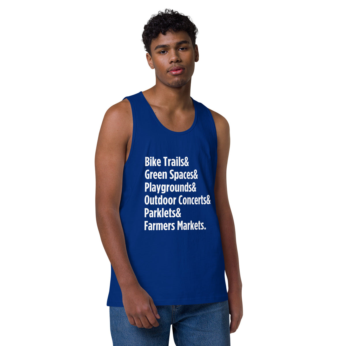 "Only on Main Street" (Greenspaces) Men’s Premium Tank Top